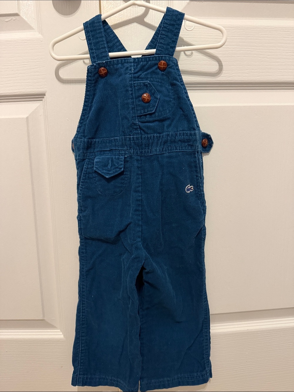 Vintage Teal-Blue Corduroy Kids Overalls Size 2T